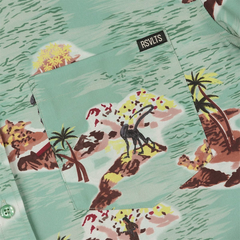 RSVLTS The Brett KUNUFLEX Short Sleeve Shirt in Green — detail 3