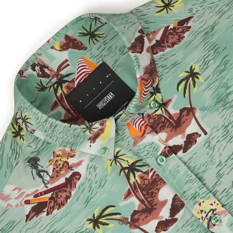 RSVLTS The Brett KUNUFLEX Short Sleeve Shirt in Green — detail 6