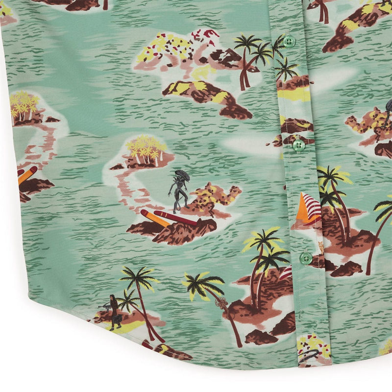 RSVLTS The Brett KUNUFLEX Short Sleeve Shirt in Green — detail 7