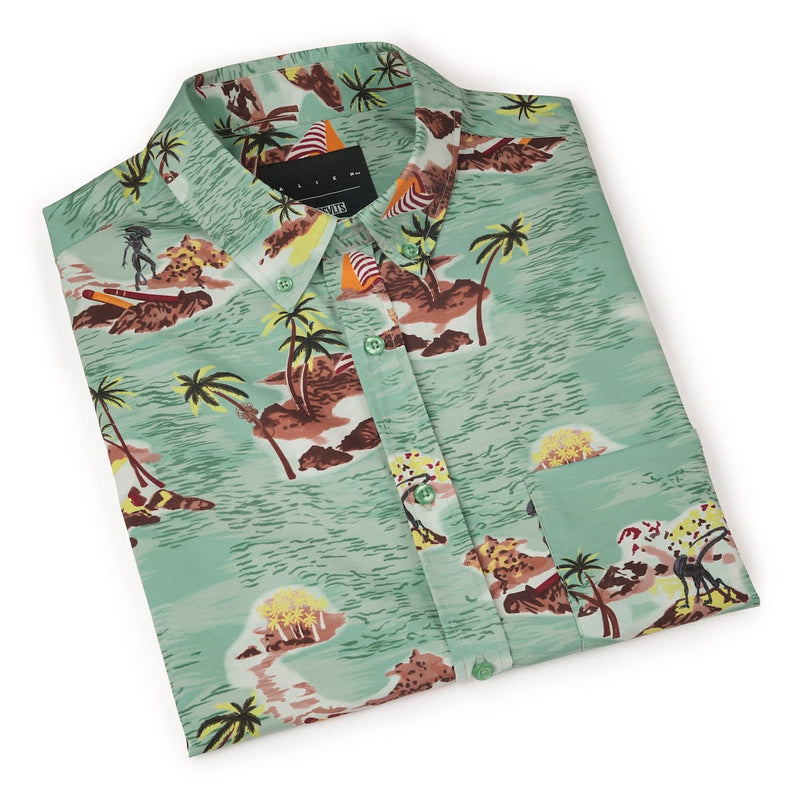 RSVLTS The Brett KUNUFLEX Short Sleeve Shirt in Green — detail 8