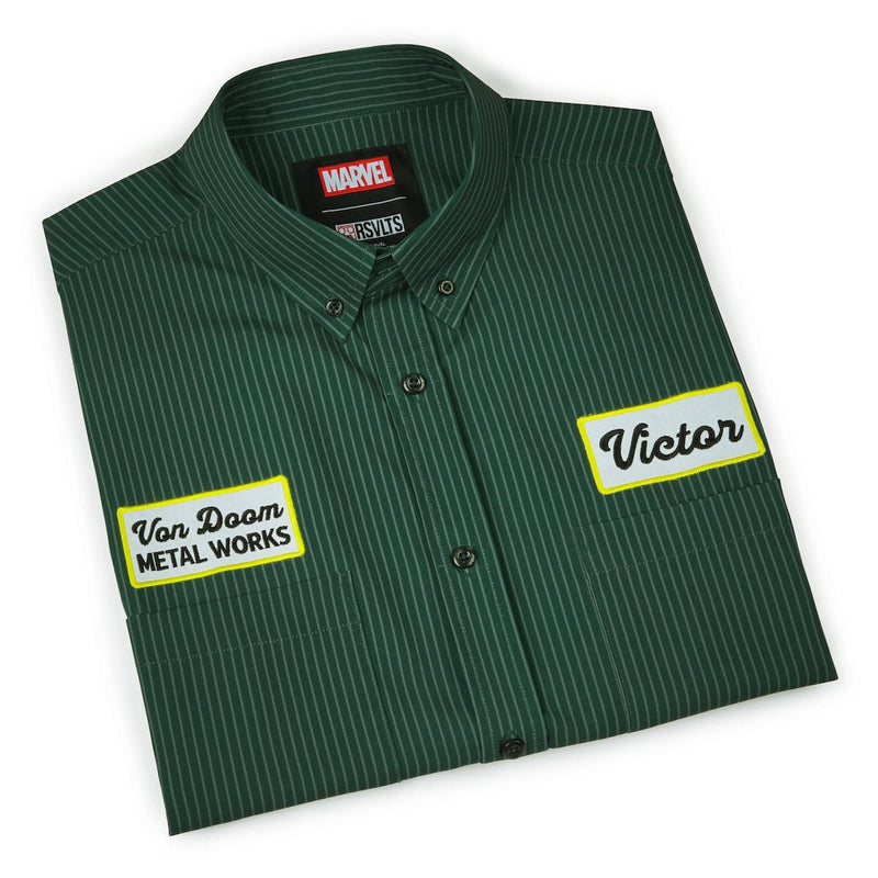 RSVLTS Von Doom Metal Works KUNUFLEX Short Sleeve Shirt in Green — detail 10