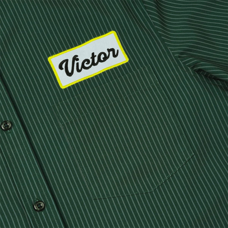 RSVLTS Von Doom Metal Works KUNUFLEX Short Sleeve Shirt in Green — detail 5