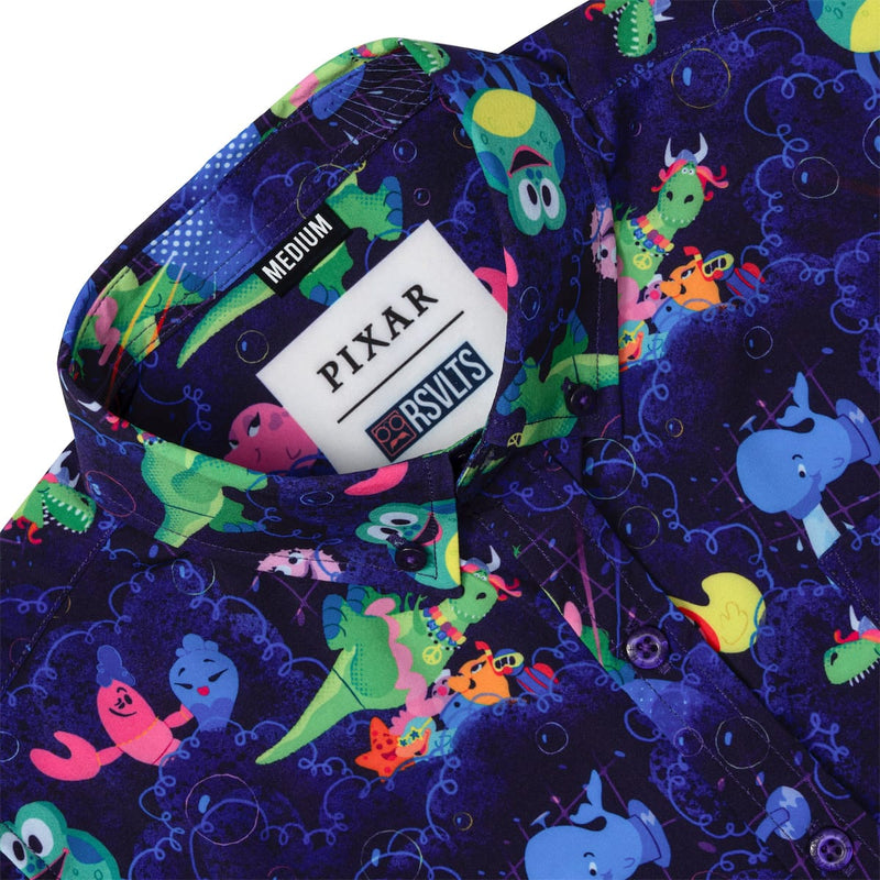 RSVLTS Partysaurus Rex Youth KUNUFLEX Short Sleeve Shirt in Purple — detail 3