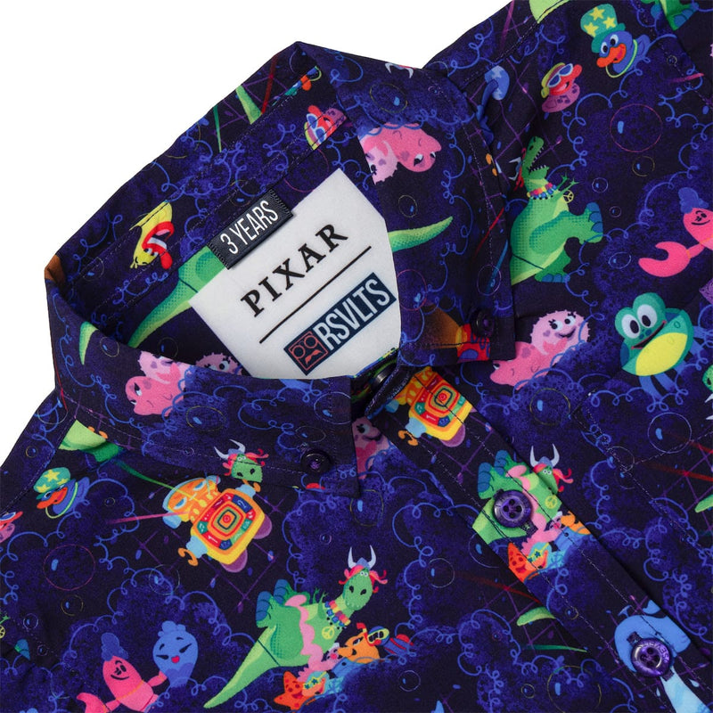 RSVLTS Partysaurus Rex Preschool KUNUFLEX Short Sleeve Shirt in Purple — detail 4