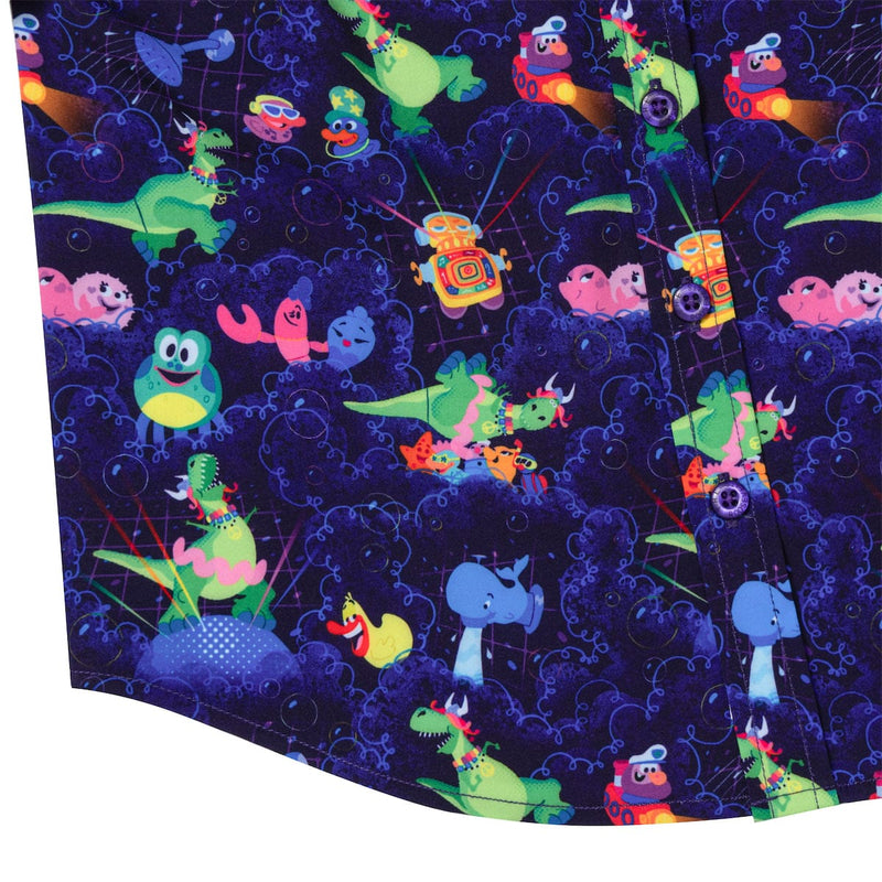 RSVLTS Partysaurus Rex Preschool KUNUFLEX Short Sleeve Shirt in Purple — detail 5