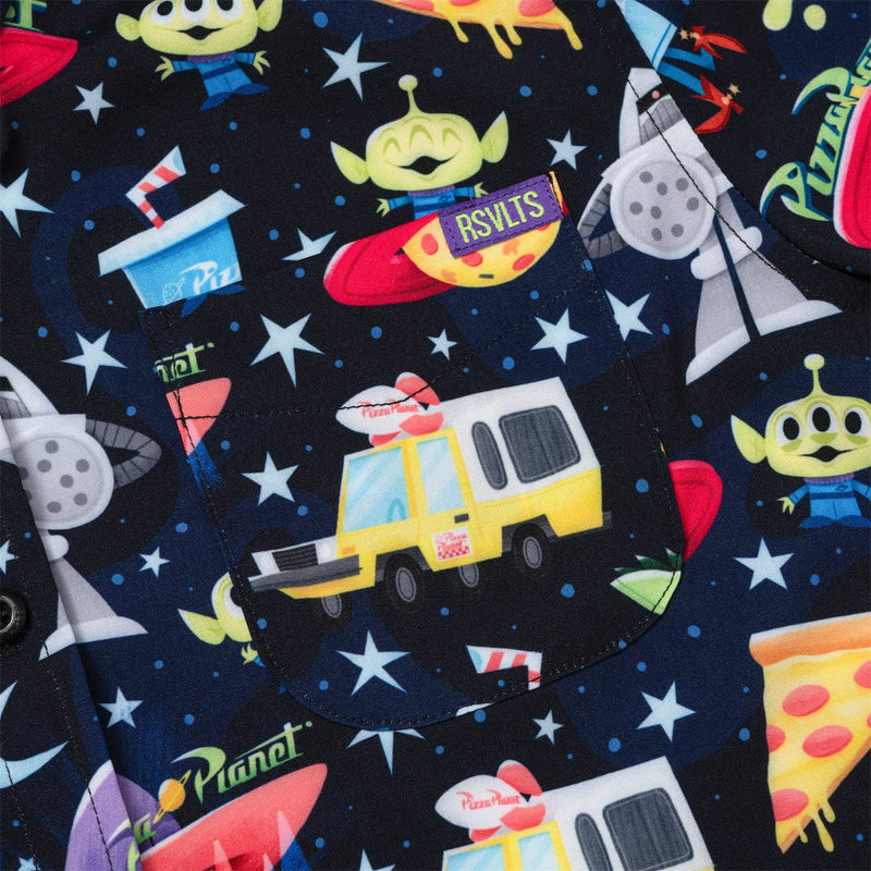 RSVLTS What a Spaceport! Youth KUNUFLEX Short Sleeve Shirt in Black — detail 2