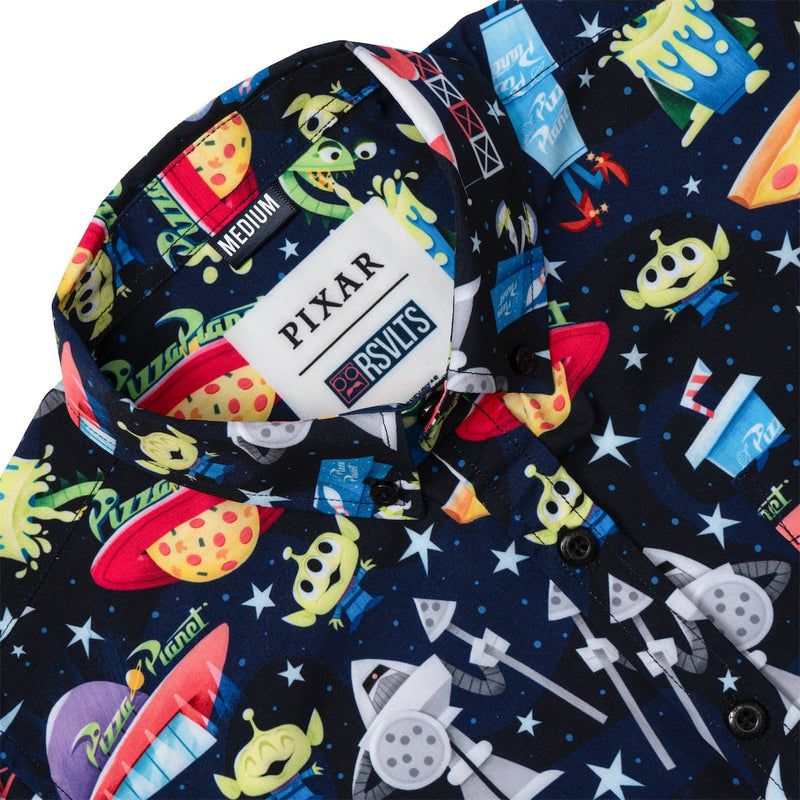 RSVLTS What a Spaceport! Youth KUNUFLEX Short Sleeve Shirt in Black — detail 3