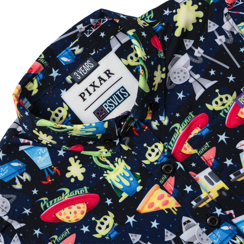 RSVLTS What a Spaceport! Preschool KUNUFLEX Short Sleeve Shirt in Black — detail 4