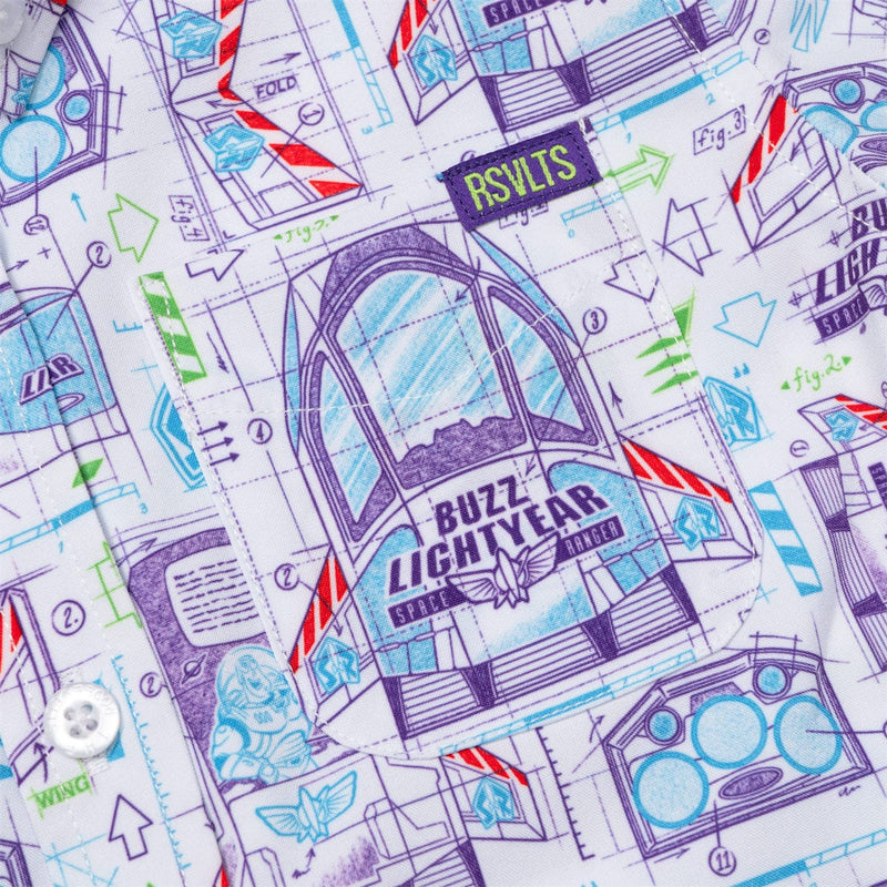 RSVLTS Space Ranger Schematics Preschool KUNUFLEX Short Sleeve Shirt in Blue — detail 3