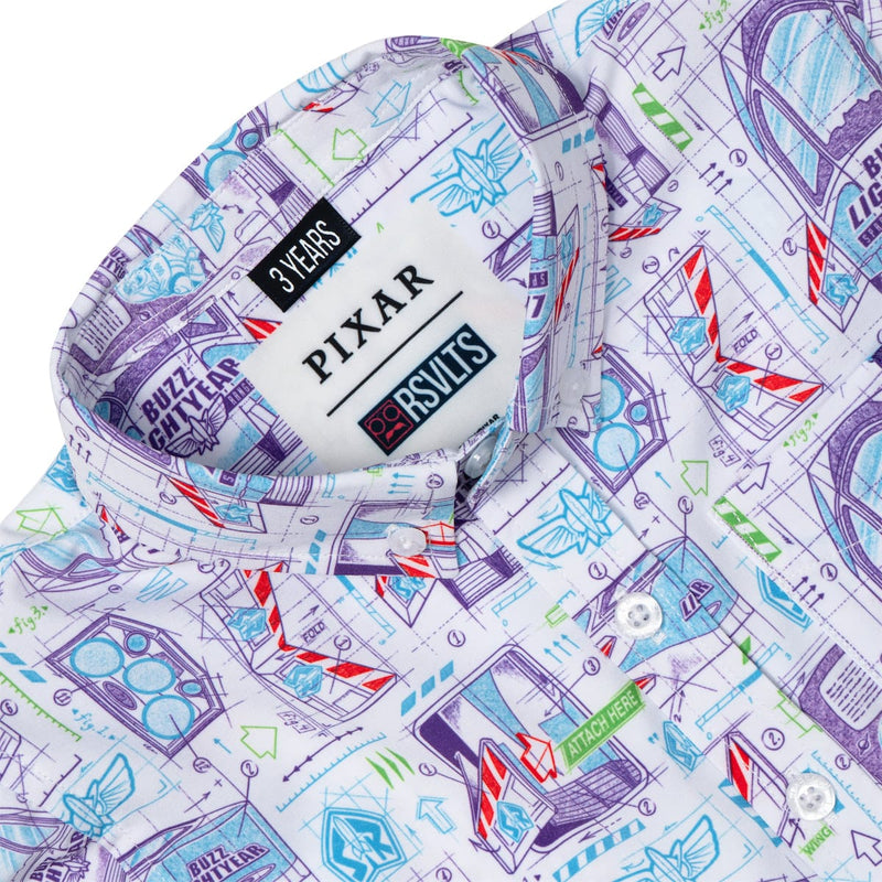 RSVLTS Space Ranger Schematics Preschool KUNUFLEX Short Sleeve Shirt in Blue — detail 4