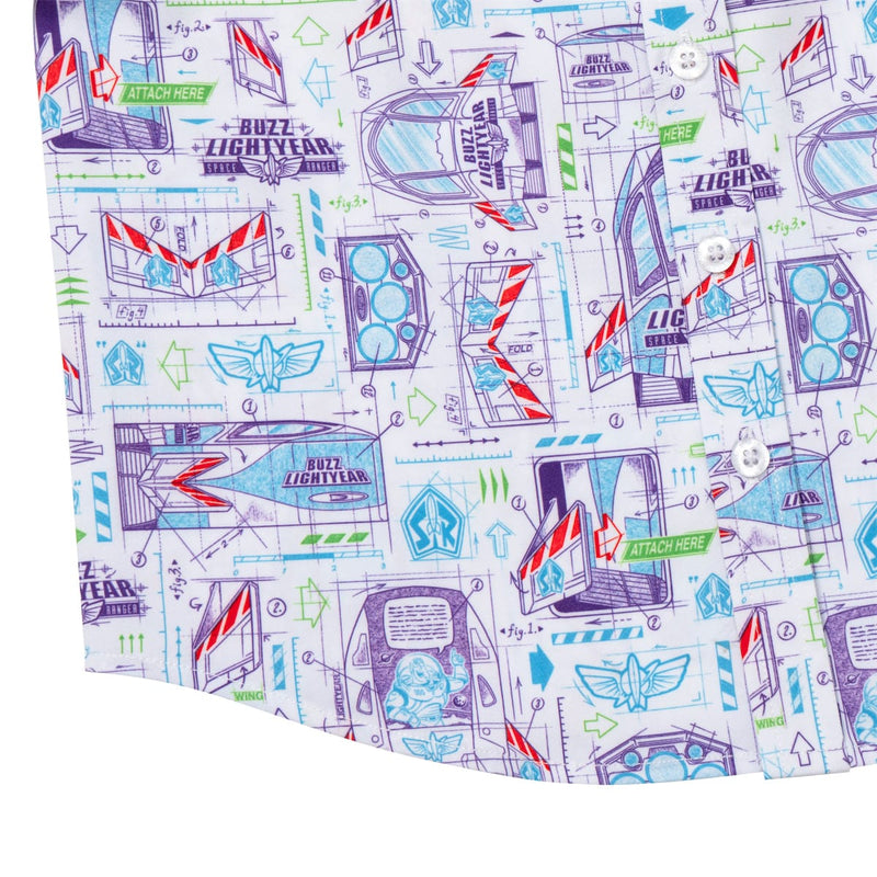 RSVLTS Space Ranger Schematics Preschool KUNUFLEX Short Sleeve Shirt in Blue — detail 5