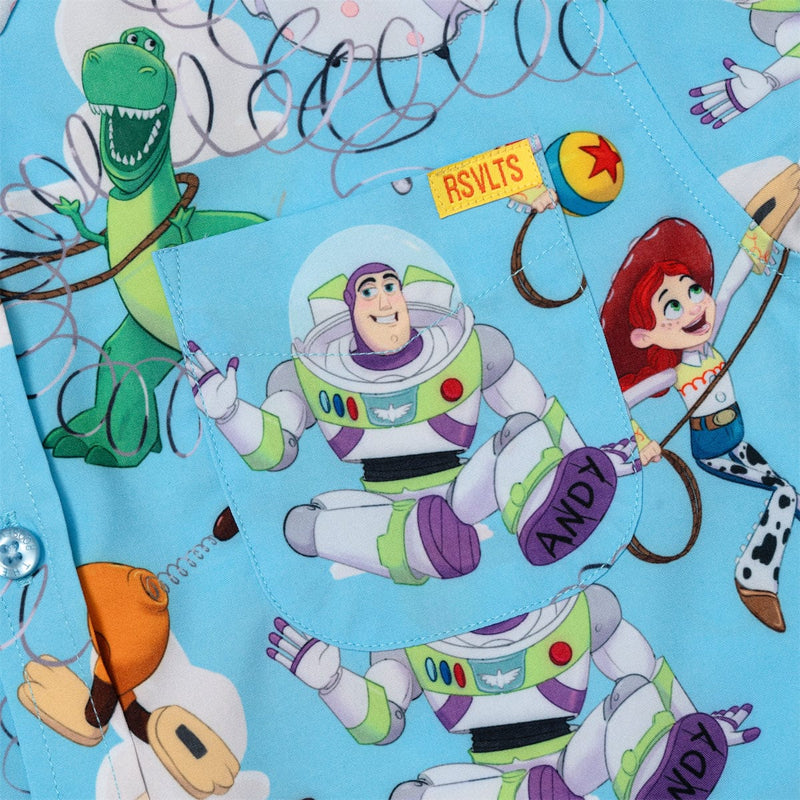 RSVLTS Andy's Toy Box Youth KUNUFLEX Short Sleeve Shirt in Blue — detail 2