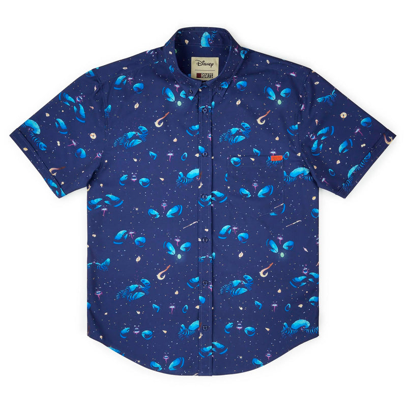 RSVLTS I’d Rather Be Shiny KUNUFLEX Short Sleeve Shirt in Blue — detail 5
