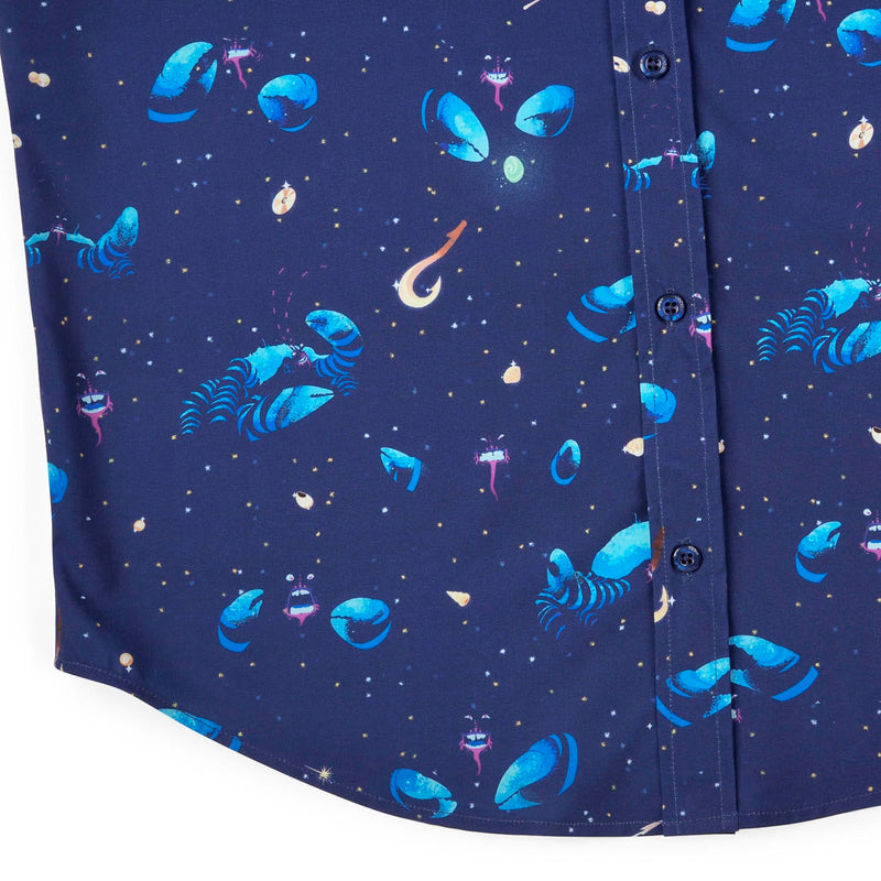 RSVLTS I’d Rather Be Shiny KUNUFLEX Short Sleeve Shirt in Blue — detail 7