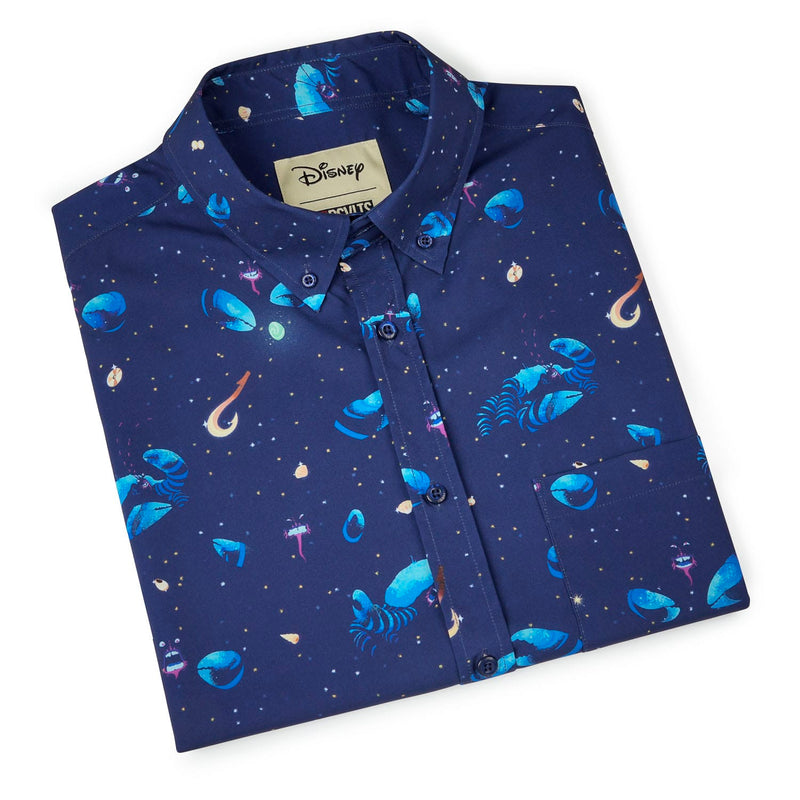 RSVLTS I’d Rather Be Shiny KUNUFLEX Short Sleeve Shirt in Blue — detail 8