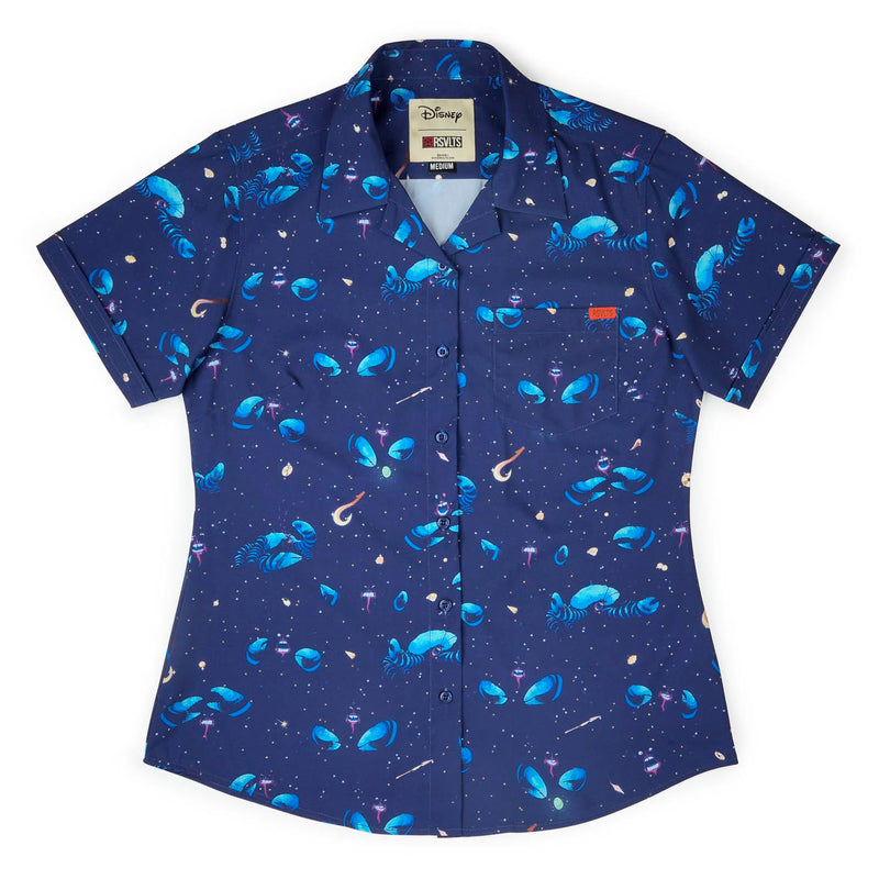 RSVLTS I’d Rather Be Shiny Women's KUNUFLEX Short Sleeve Shirt in Blue — detail 2