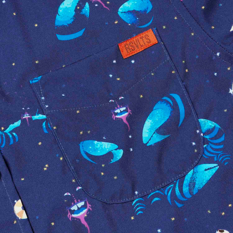 RSVLTS I’d Rather Be Shiny Youth KUNUFLEX Short Sleeve Shirt in Blue — detail 2