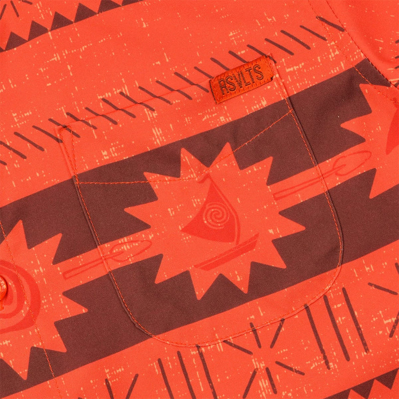 RSVLTS Daughter of the Sea Youth KUNUFLEX Short Sleeve Shirt in Orange — detail 3