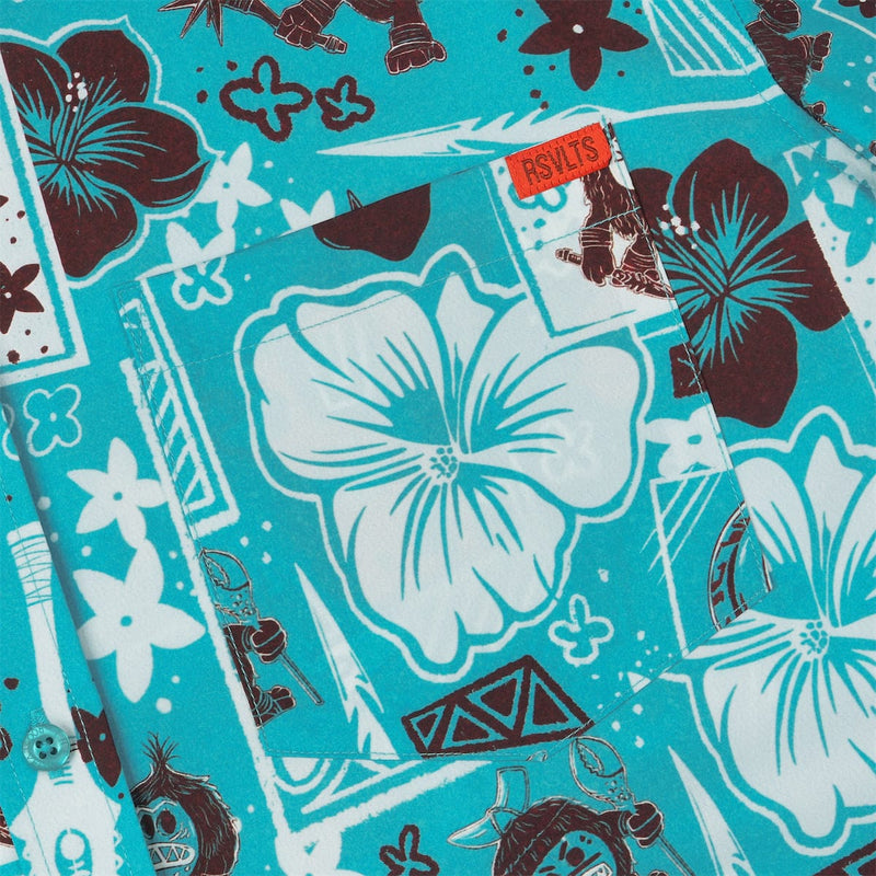 RSVLTS Fear the Kakamora KUNUFLEX Short Sleeve Shirt in Blue — detail 3