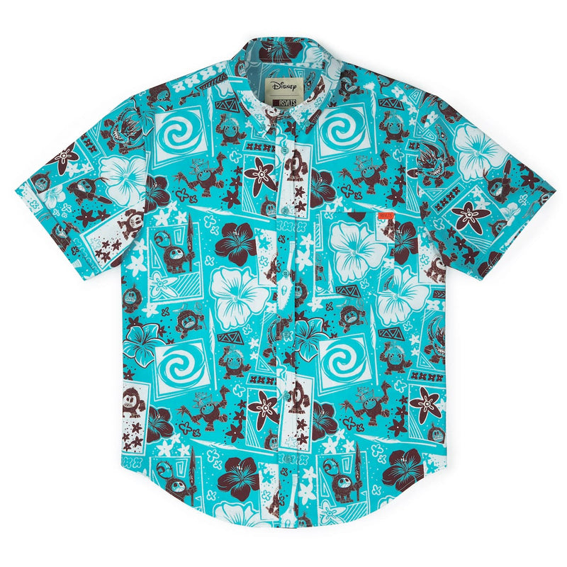 RSVLTS Fear the Kakamora KUNUFLEX Short Sleeve Shirt in Blue — detail 5
