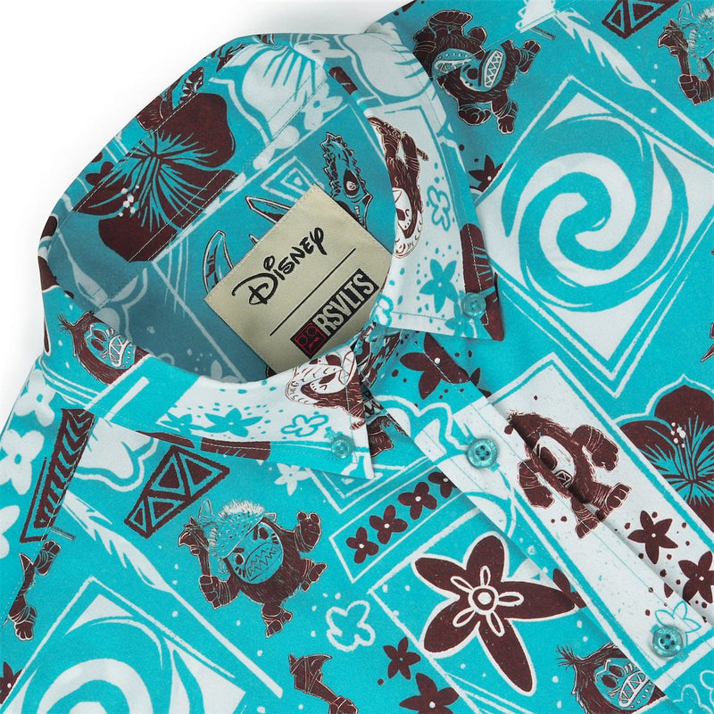 RSVLTS Fear the Kakamora KUNUFLEX Short Sleeve Shirt in Blue — detail 6