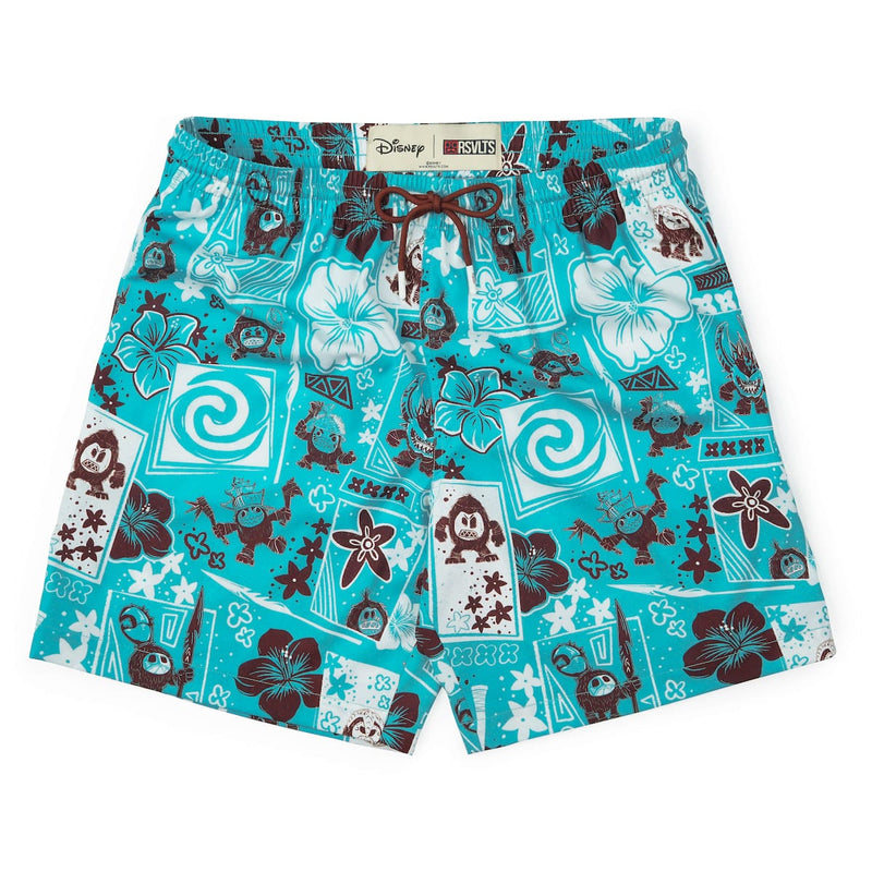 RSVLTS Fear the Kakamora Hybrid Shorts in Blue — front view
