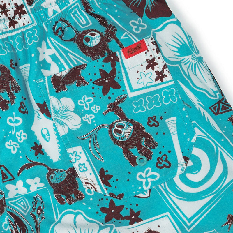 RSVLTS Fear the Kakamora Hybrid Shorts in Blue — detail 4