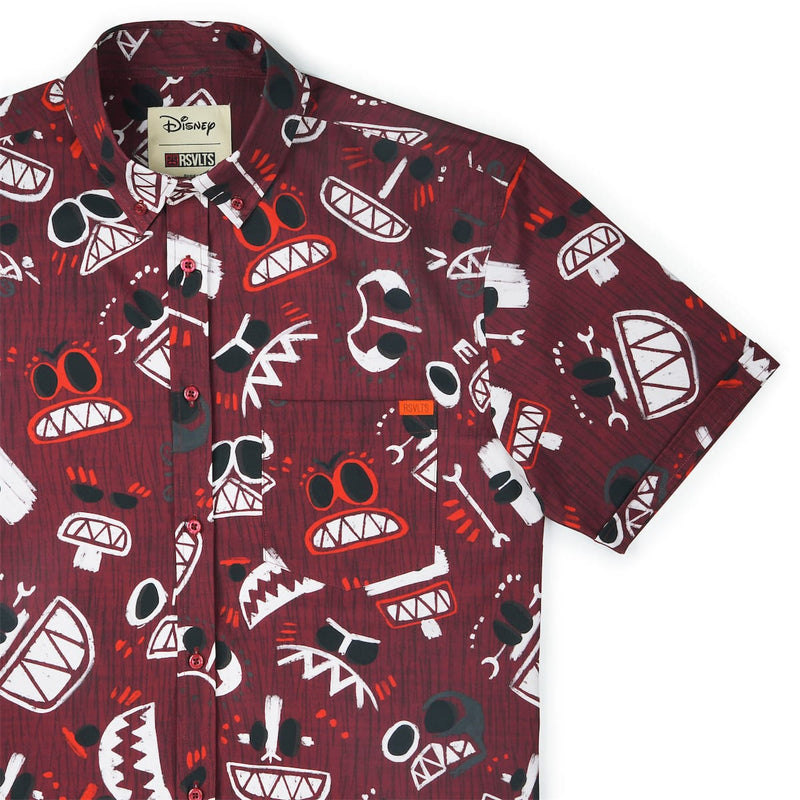 RSVLTS COCONUTS! KUNUFLEX Short Sleeve Shirt in Red — front view