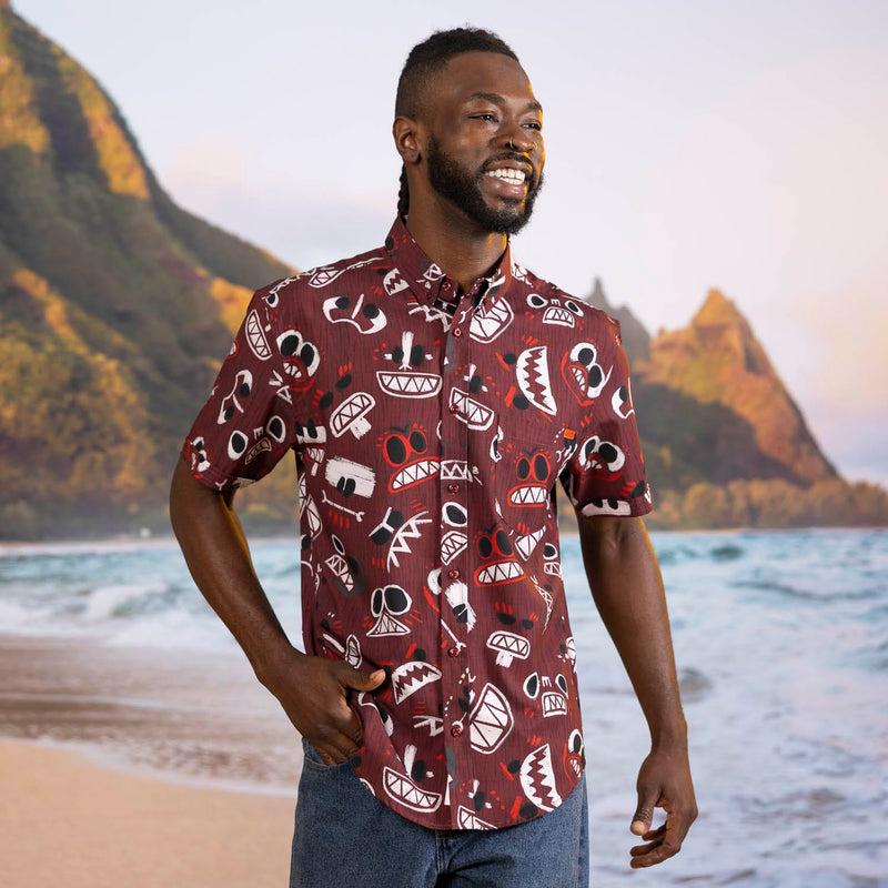 RSVLTS COCONUTS! KUNUFLEX Short Sleeve Shirt in Red — detail 2