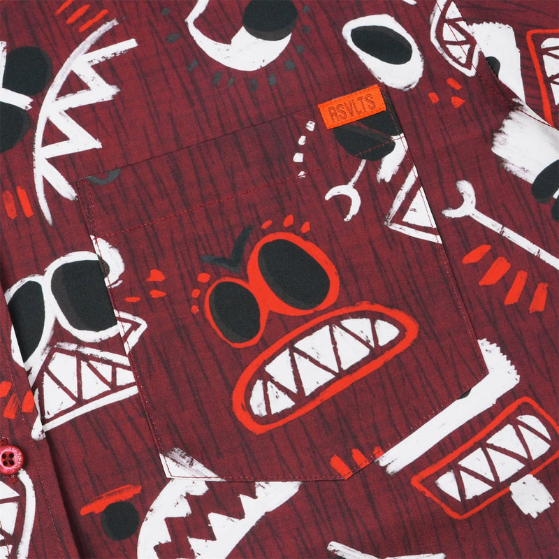 RSVLTS COCONUTS! KUNUFLEX Short Sleeve Shirt in Red — detail 3