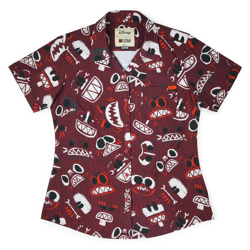 RSVLTS COCONUTS! Women's KUNUFLEX Short Sleeve Shirt in Red — detail 2