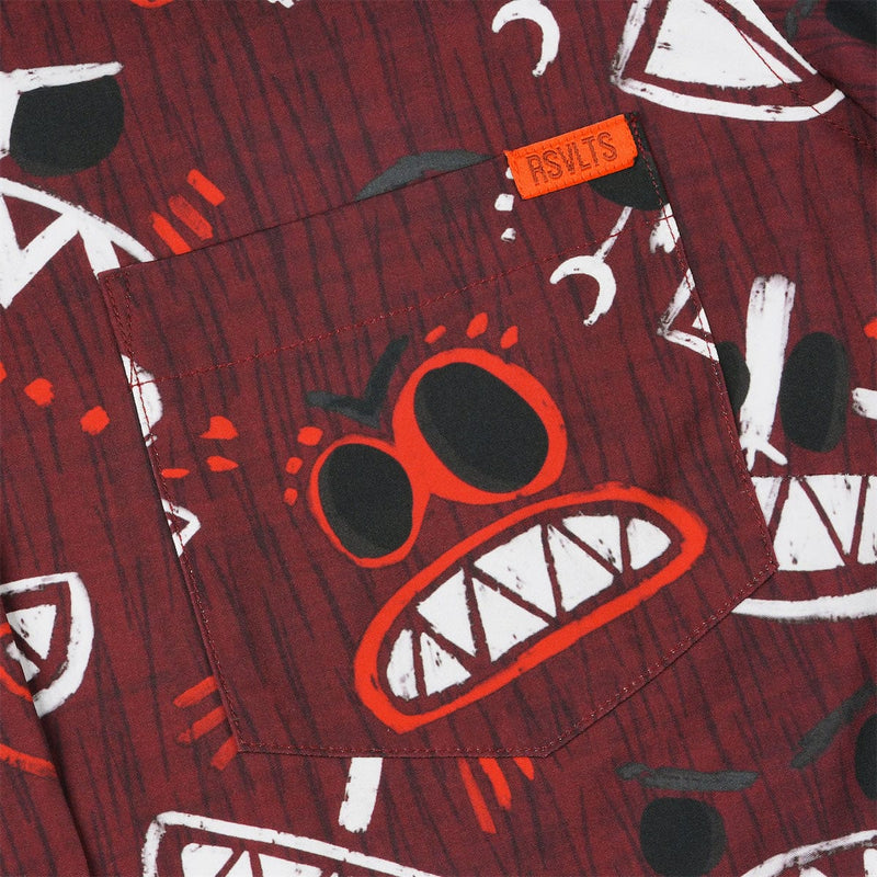 RSVLTS COCONUTS! Women's KUNUFLEX Short Sleeve Shirt in Red — detail 4