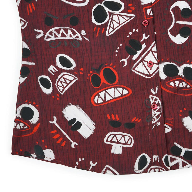 RSVLTS COCONUTS! Women's KUNUFLEX Short Sleeve Shirt in Red — detail 7
