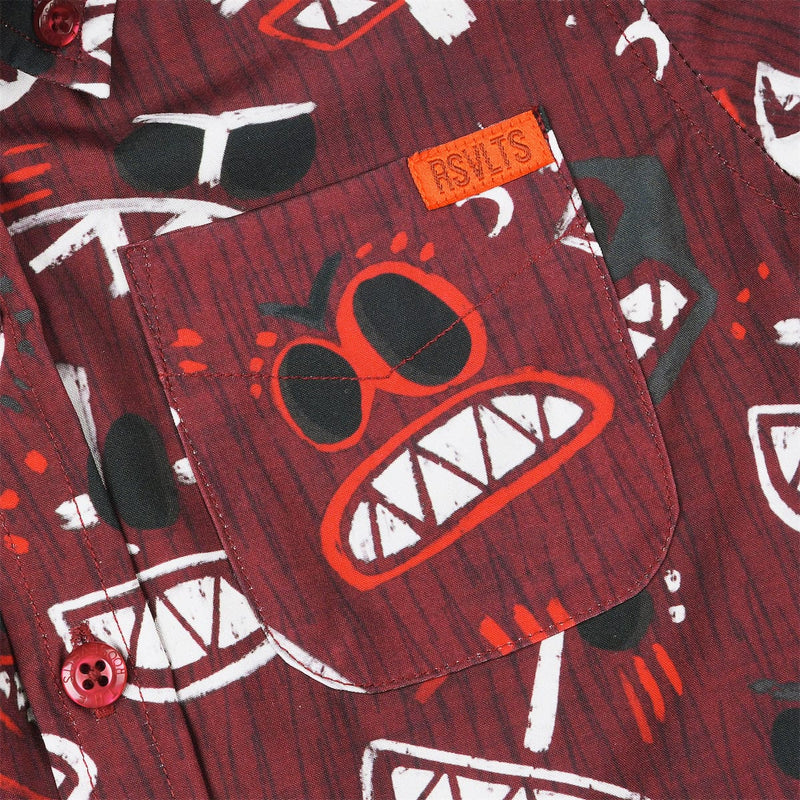 RSVLTS COCONUTS! Preschool KUNUFLEX Short Sleeve Shirt in Red — detail 2
