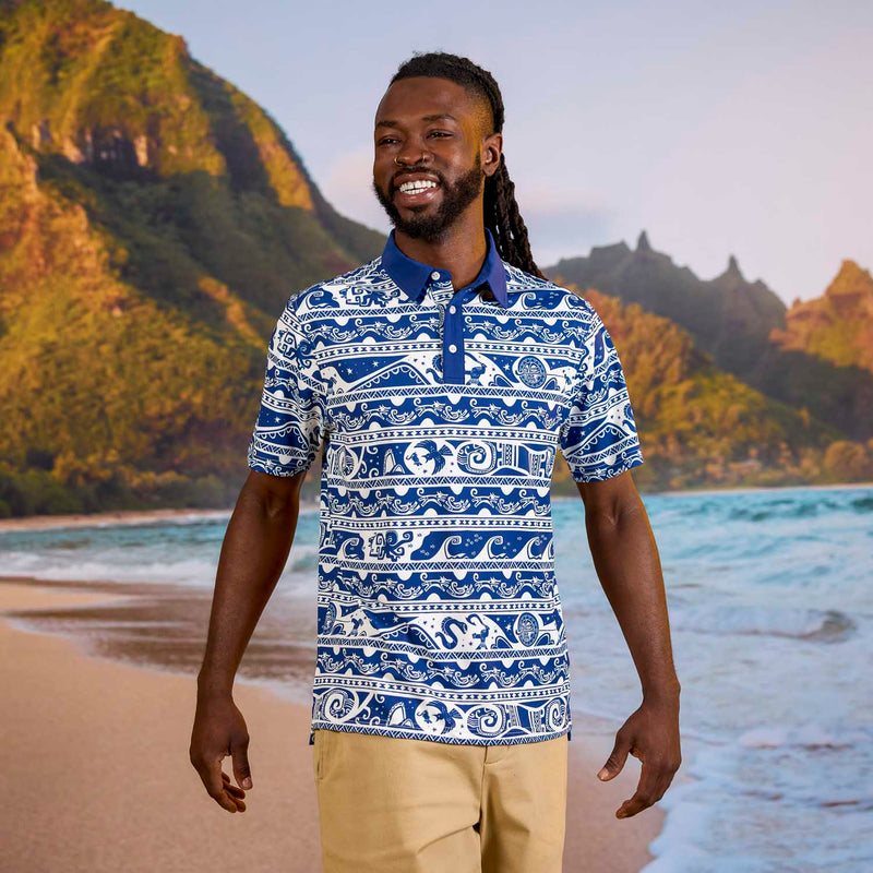 RSVLTS You’re Welcome All-Day Polo in Blue — detail 2