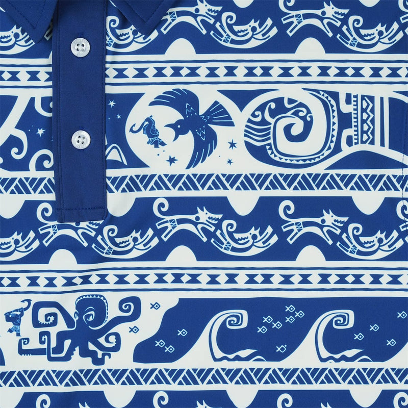 RSVLTS You’re Welcome All-Day Polo in Blue — detail 3