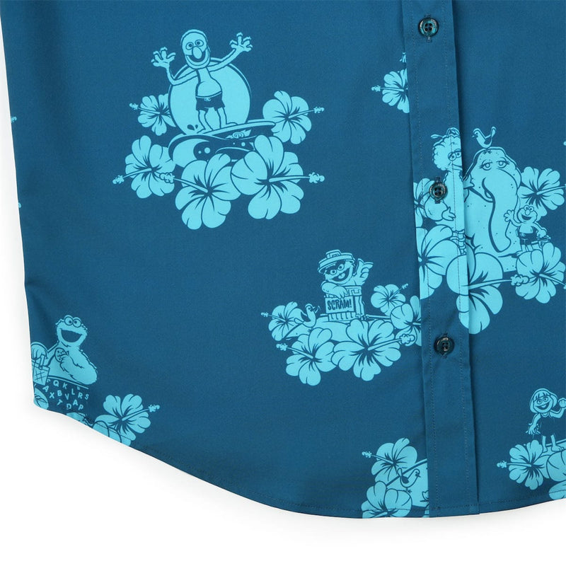 RSVLTS Petal Party KUNUFLEX Short Sleeve Shirt in Blue — detail 7
