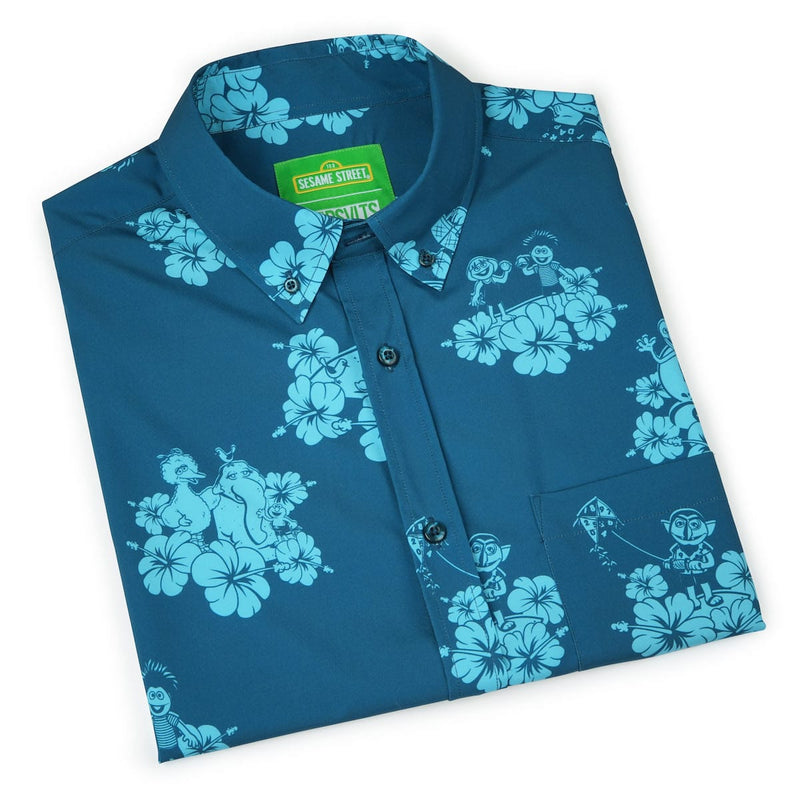 RSVLTS Petal Party KUNUFLEX Short Sleeve Shirt in Blue — detail 8
