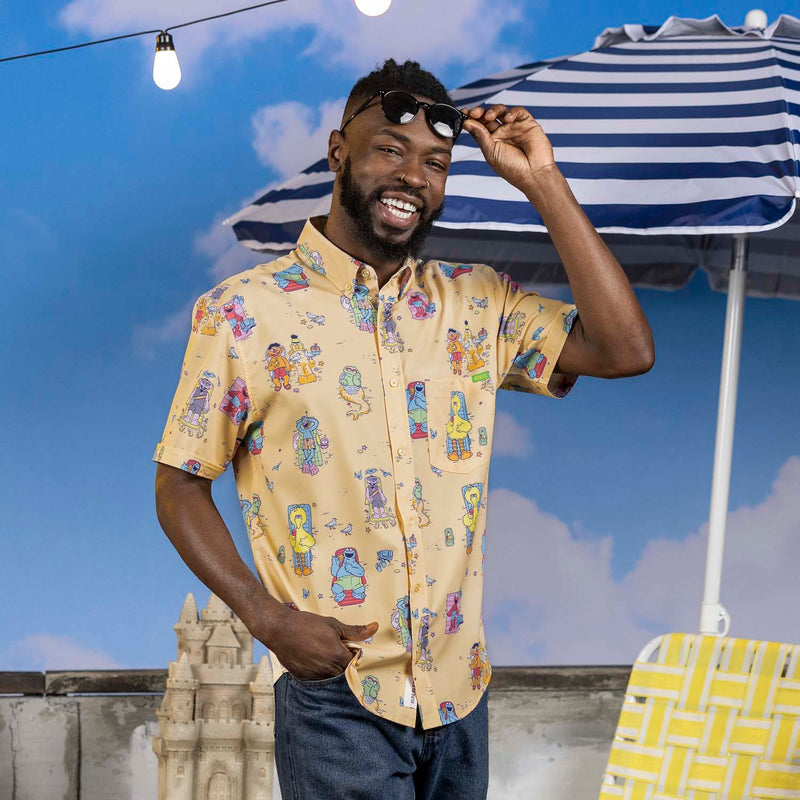 RSVLTS Sunny Daze KUNUFLEX Short Sleeve Shirt in Yellow — detail 2
