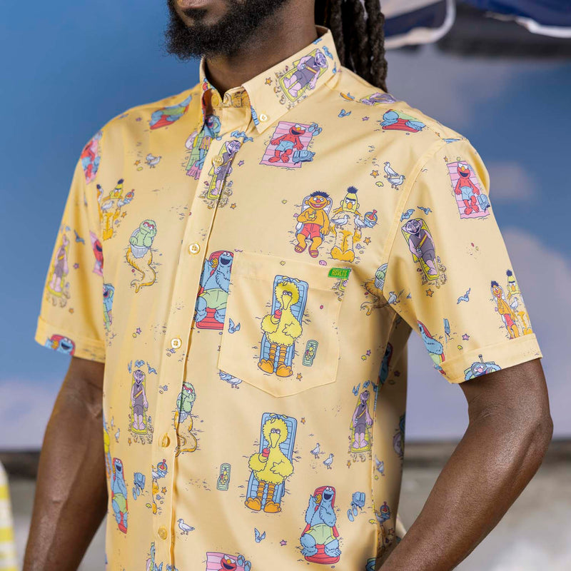 RSVLTS Sunny Daze KUNUFLEX Short Sleeve Shirt in Yellow — detail 4