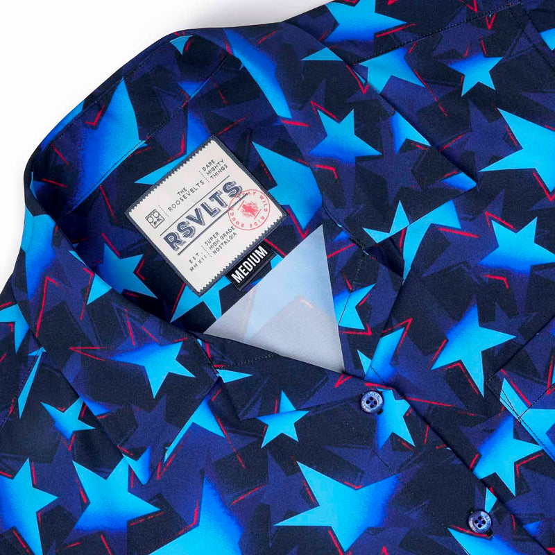 RSVLTS Bold Glory Women's KUNUFLEX Short Sleeve Shirt in Blue — detail 6