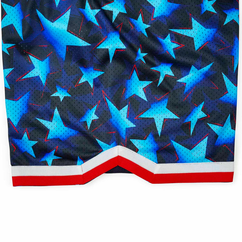 RSVLTS Bold Glory Mesh Shorts in Blue — detail 4