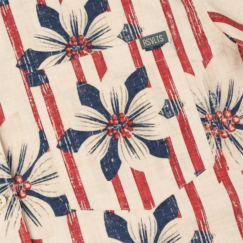 RSVLTS Liberty in Bloom KUNUFLEX Short Sleeve Shirt in Blue — detail 4