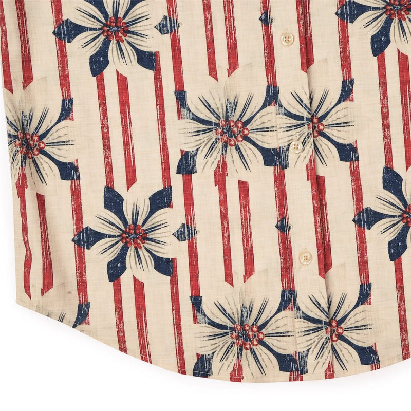 RSVLTS Liberty in Bloom KUNUFLEX Short Sleeve Shirt in Blue — detail 7