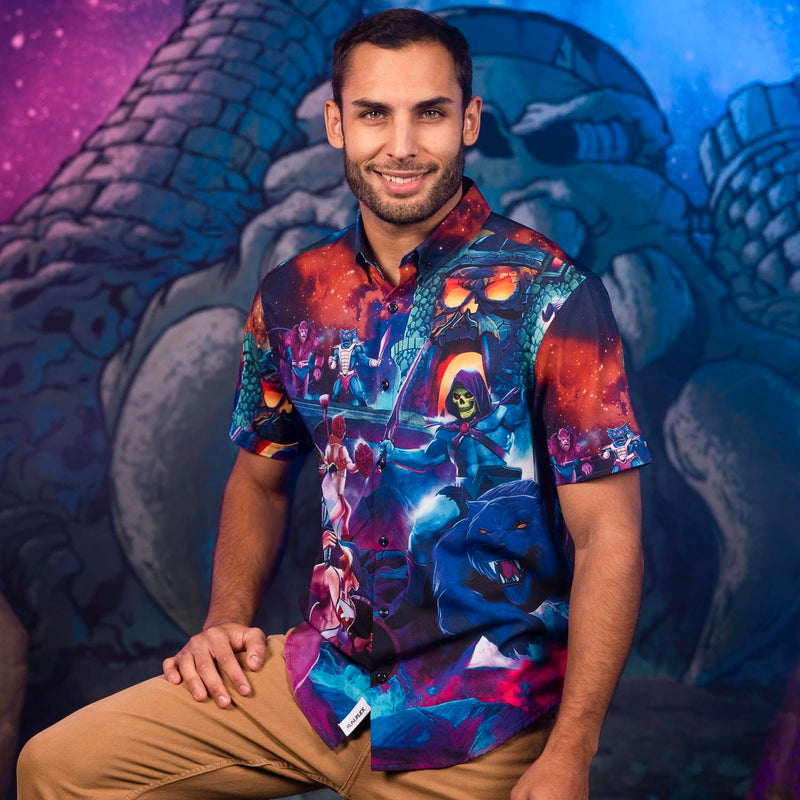 RSVLTS Battle for Eternia KUNUFLEX Short Sleeve Shirt in Blue — detail 2