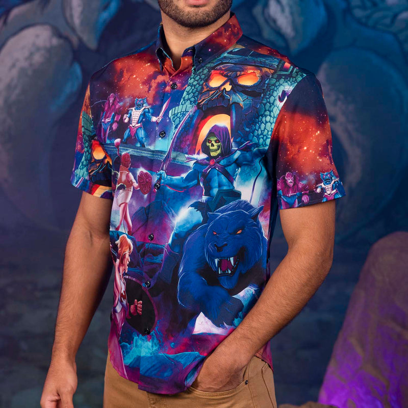 RSVLTS Battle for Eternia KUNUFLEX Short Sleeve Shirt in Blue — detail 4