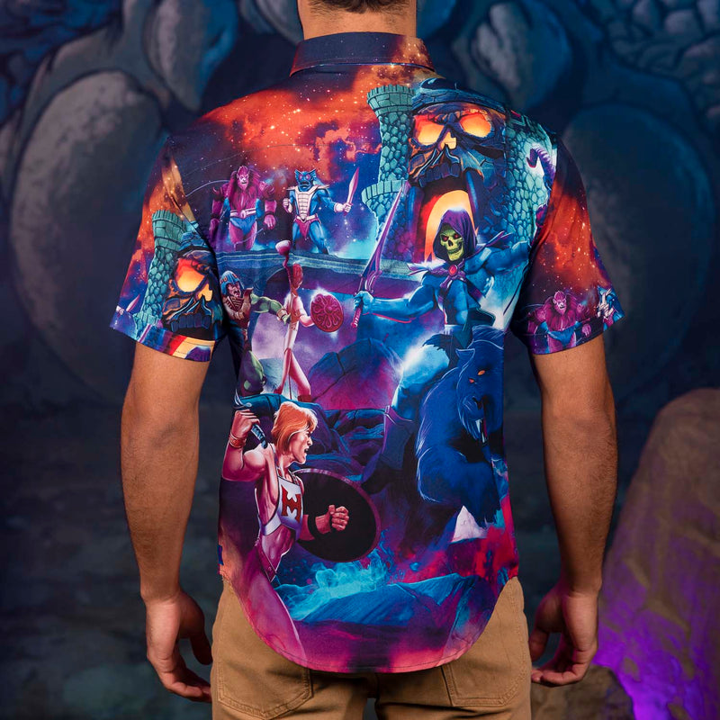RSVLTS Battle for Eternia KUNUFLEX Short Sleeve Shirt in Blue — detail 7