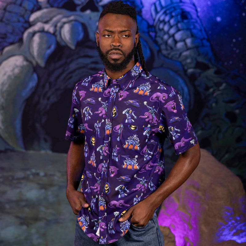 RSVLTS Purrr-fectly Evil KUNUFLEX Short Sleeve Shirt in Purple — detail 4