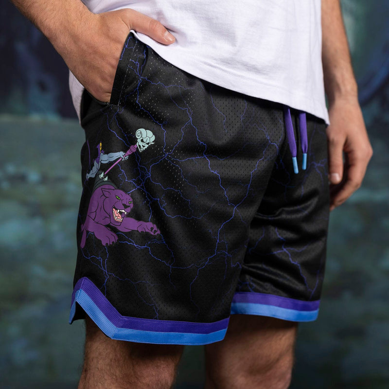 RSVLTS Purrr-fectly Evil Mesh Shorts in Black — detail 2
