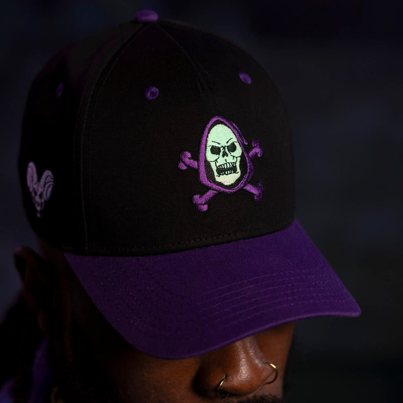 RSVLTS Skel Cap 5-Panel Curved Brim Hat in Black — detail 4